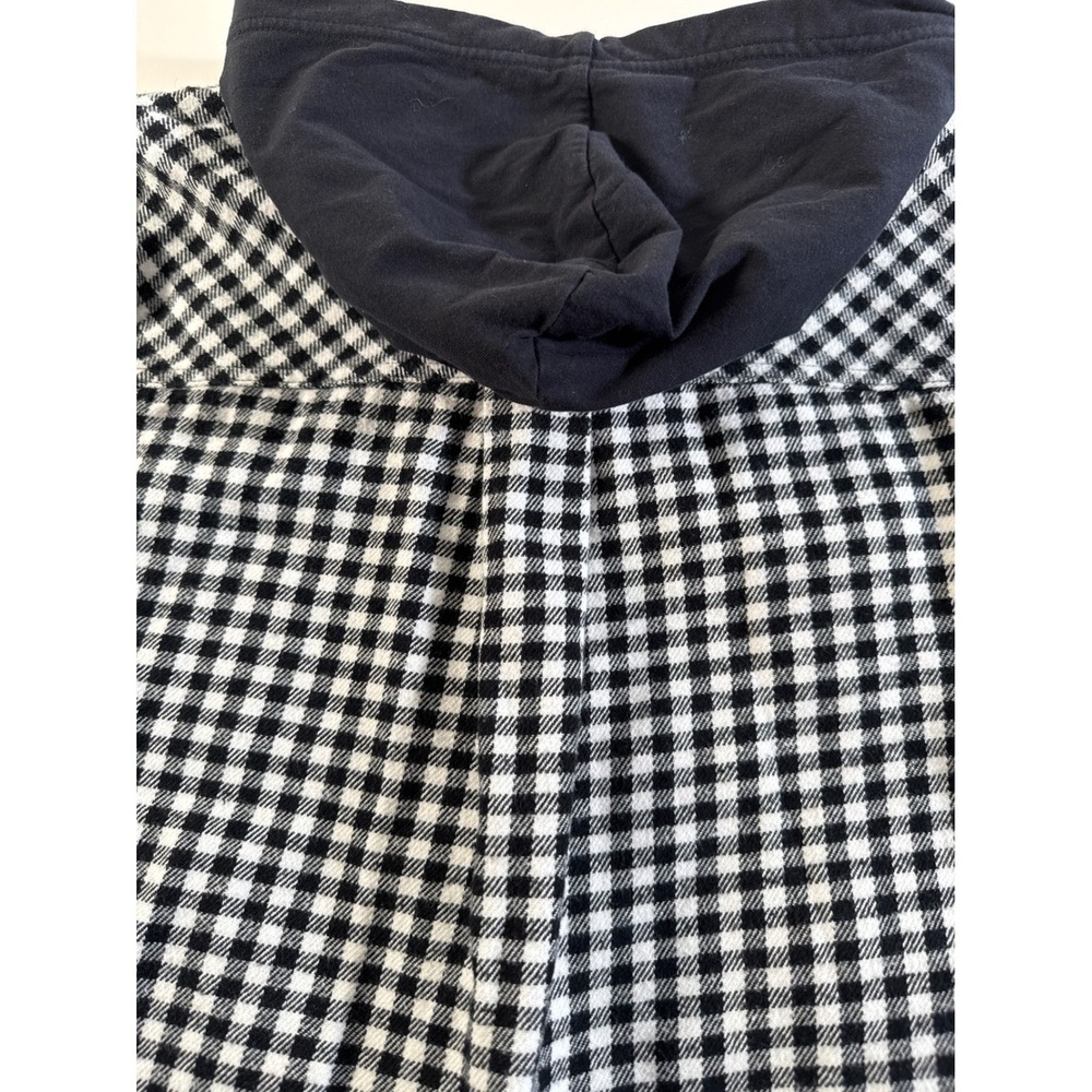 EDDIE BAUER Black White Plaid Hooded Button‎ Down Jacket Women's XS NWOT - Picture 15 of 15